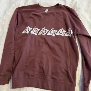 Hibiscus Sweatshirt - Burgundy - Large